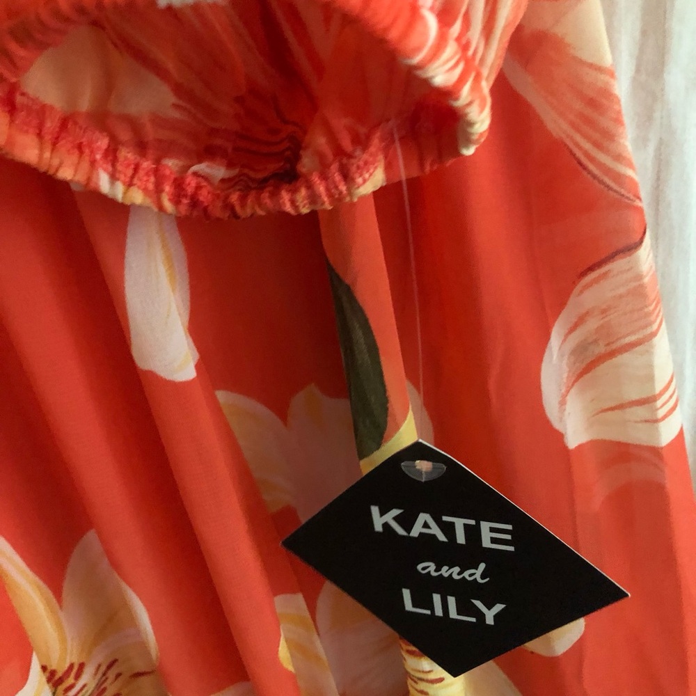 NEW Kate & Lily Red Floral Long Sleeve Maxi Dress - Picture 5 of 6
